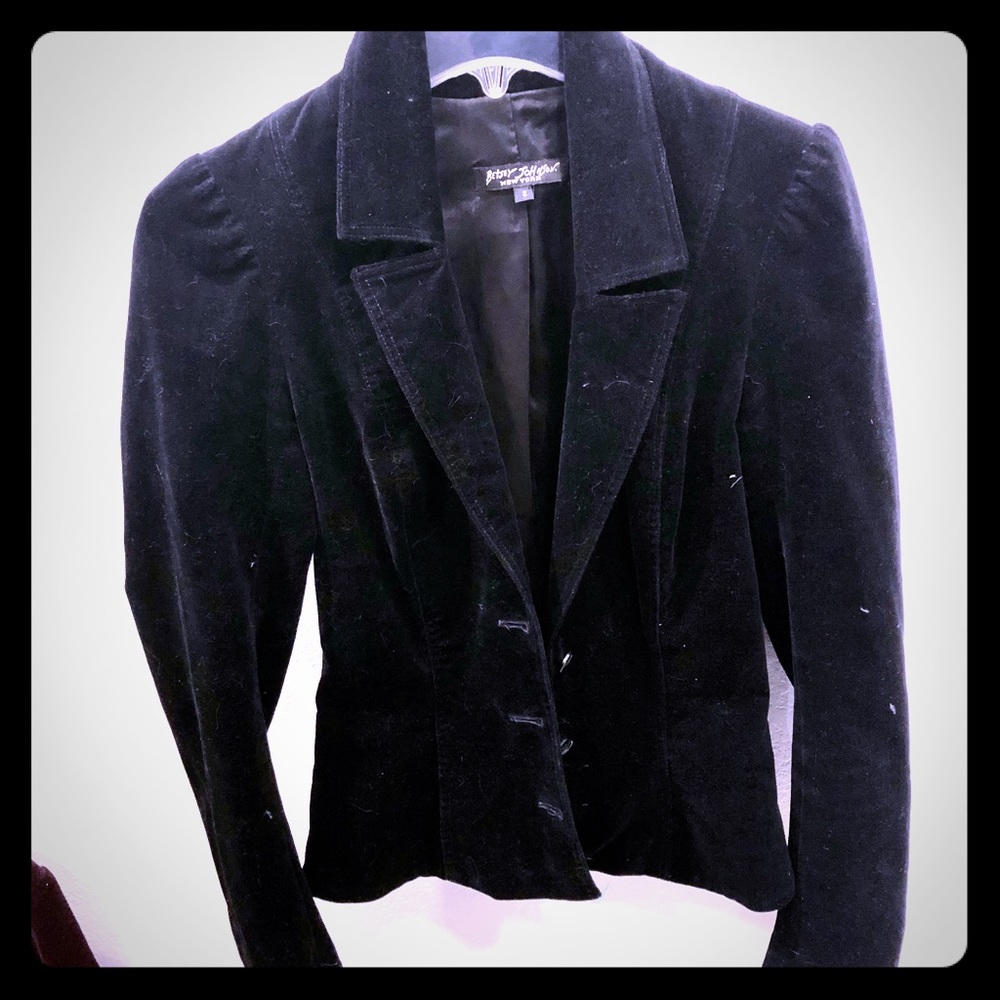 Betsey Johnson black corduroy jacket.